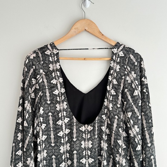 Show Me Your Mumu Gabby Low Back Snakeskin Mini Dress Womens S Bell Sleeve Boho - Picture 9 of 9